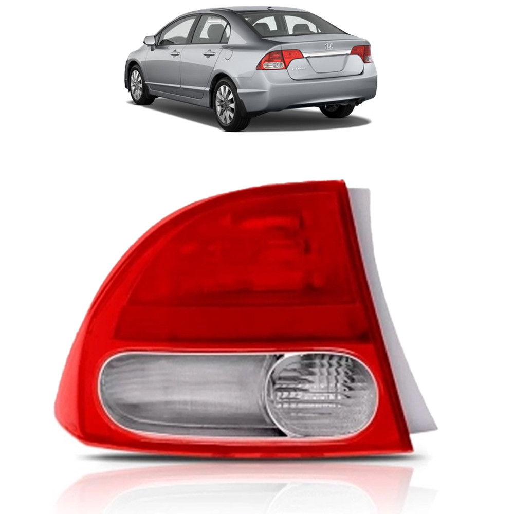 Lanterna New Civic 2007 2008 2009 2010 2011 Canto Bicolor Lado Esquerdo