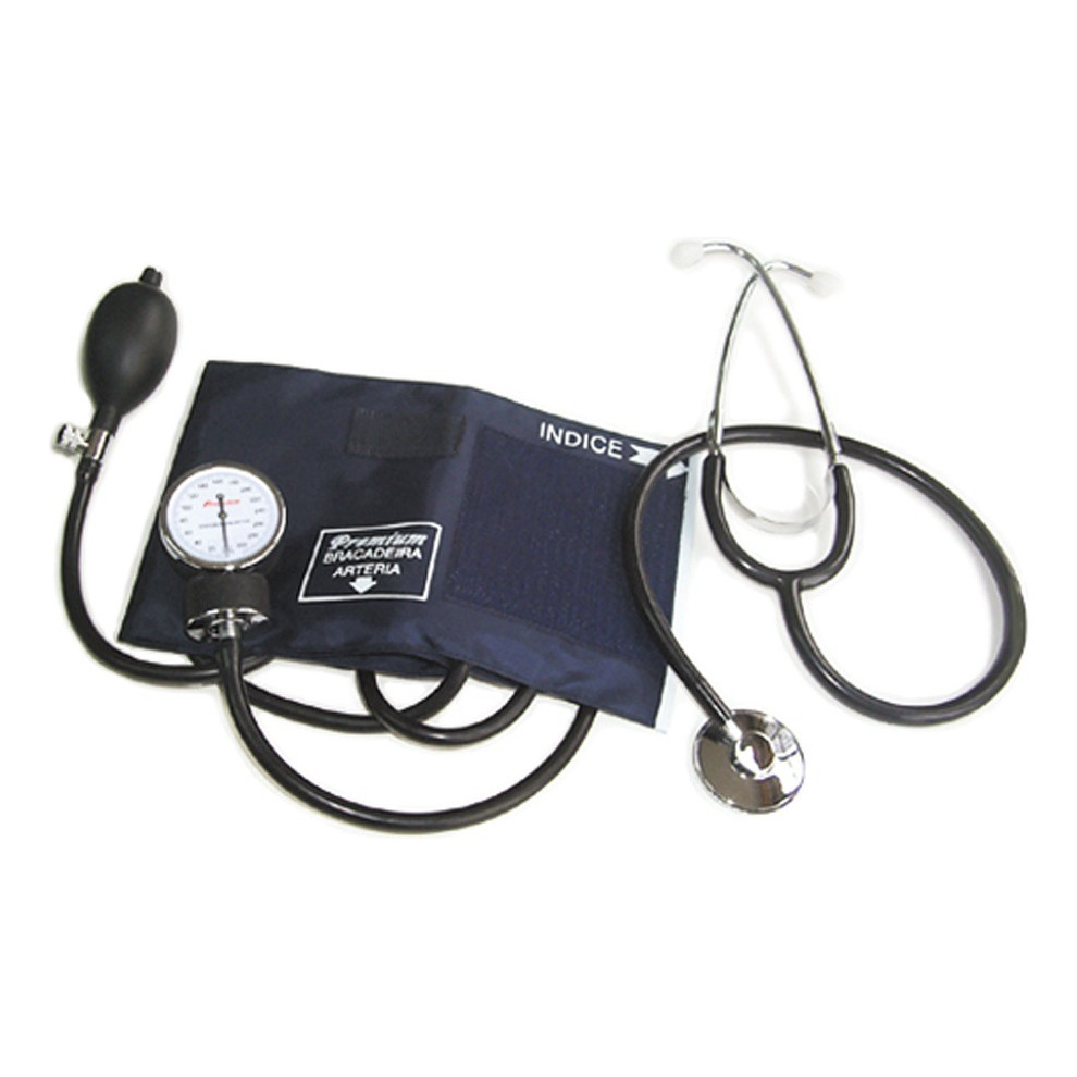 Kit Medidor de Pressão Analógio Premium Esteto + Esfigmo