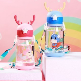 600ml Garrafa De Água  Infantil Alce Portátil Criança Garrafinha