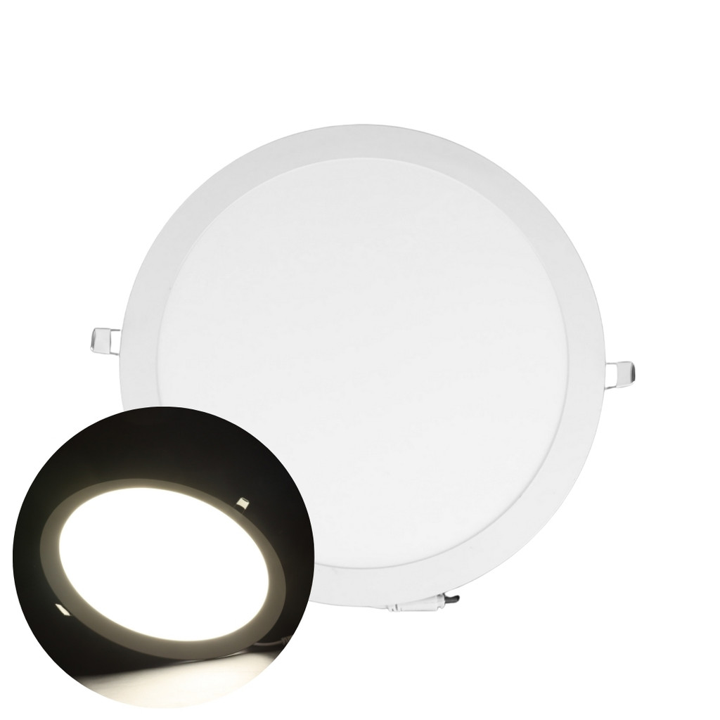 KIT6-Plafon LED Embutir 24W Redondo Branco Frio 6000K Bivolt