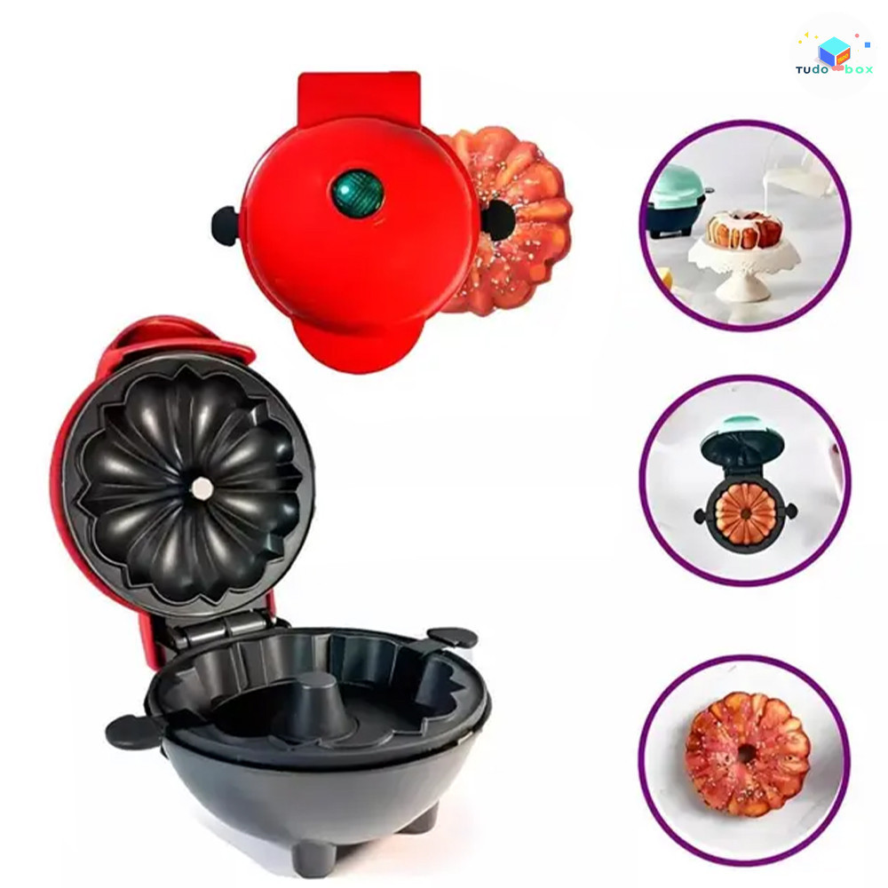 Máquina Portátil Elétrica para Assar Bolo e Waffles 110V