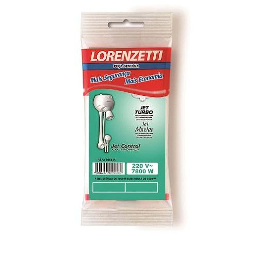 Resistência 7800W 220V para Chuveiro Ducha Jet Turbo/Master/Control Eletrônica - Lorenzetti