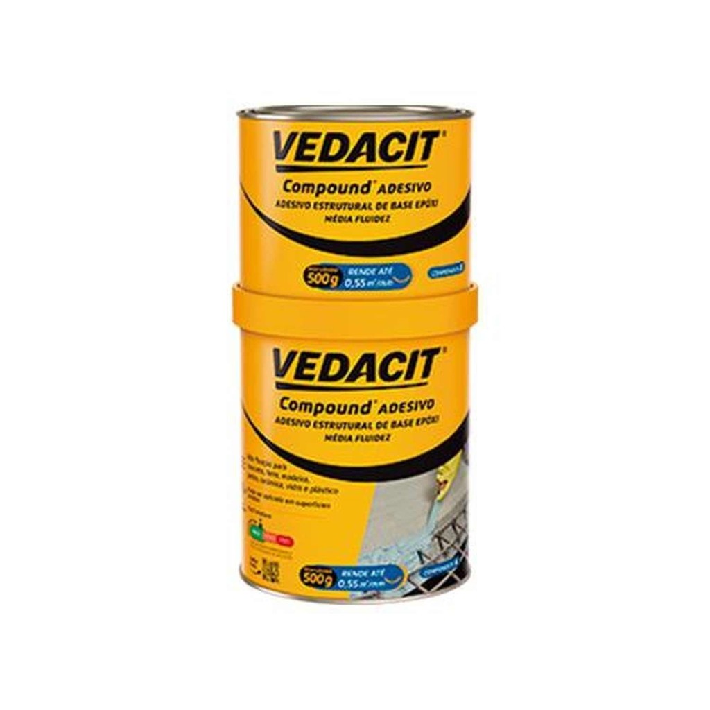Adesivo Estrutural Epóxi 1KG - Vedacit - Alta Resistência e Facilidade de Manuseio