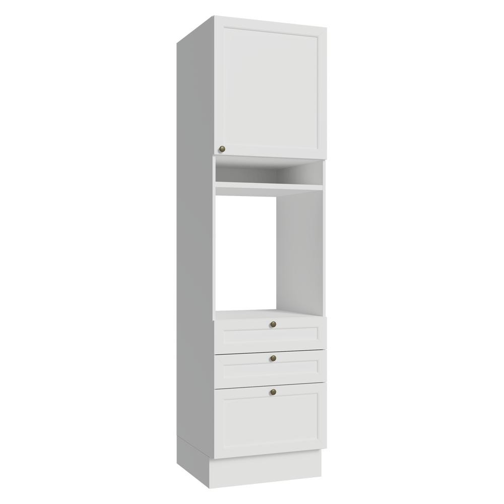 Torre Quente 60 cm 1 Porta 3 Gavetas Branco Vik Madesa
