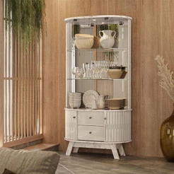 Cristaleira Ambiente Moss Calacata Off White - Madetec