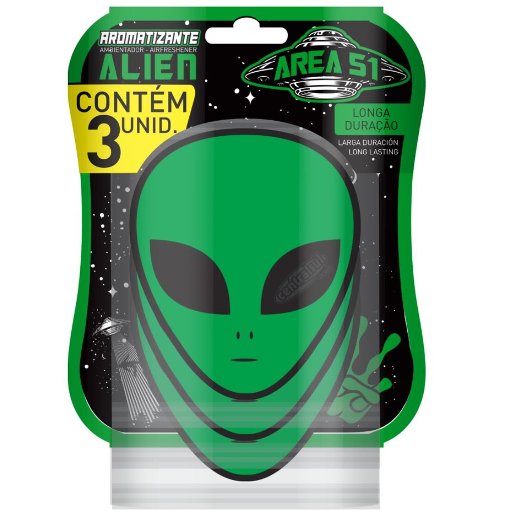 Aromatizante Miniatura Alien Verde pack 3 Unid.
