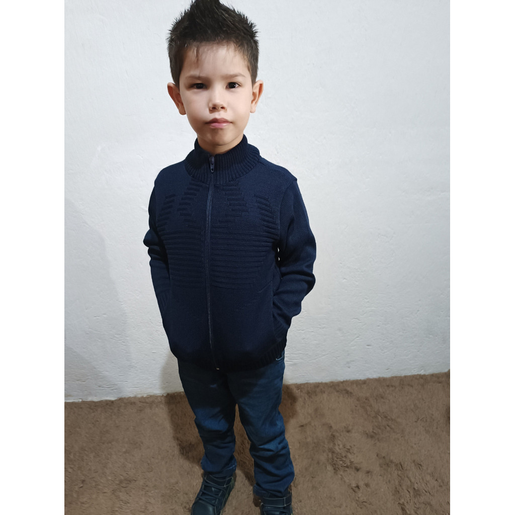 Jaqueta Tricot Links Infantil Zíper Menino Agasalho Suéter