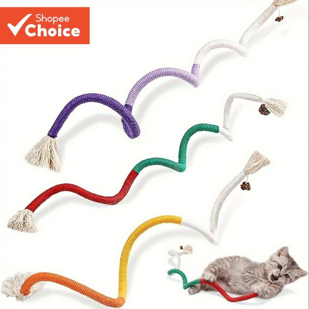 Brinquedos Interativos De Mastigar Gatos De Algodão Para Limpeza Dos Dentes , De Corda De Grama De Gato Interior Moer Os