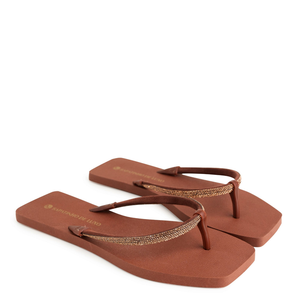 Rasteira Tira Malha Pedra Choco 3020.42_1 - Women Shoes