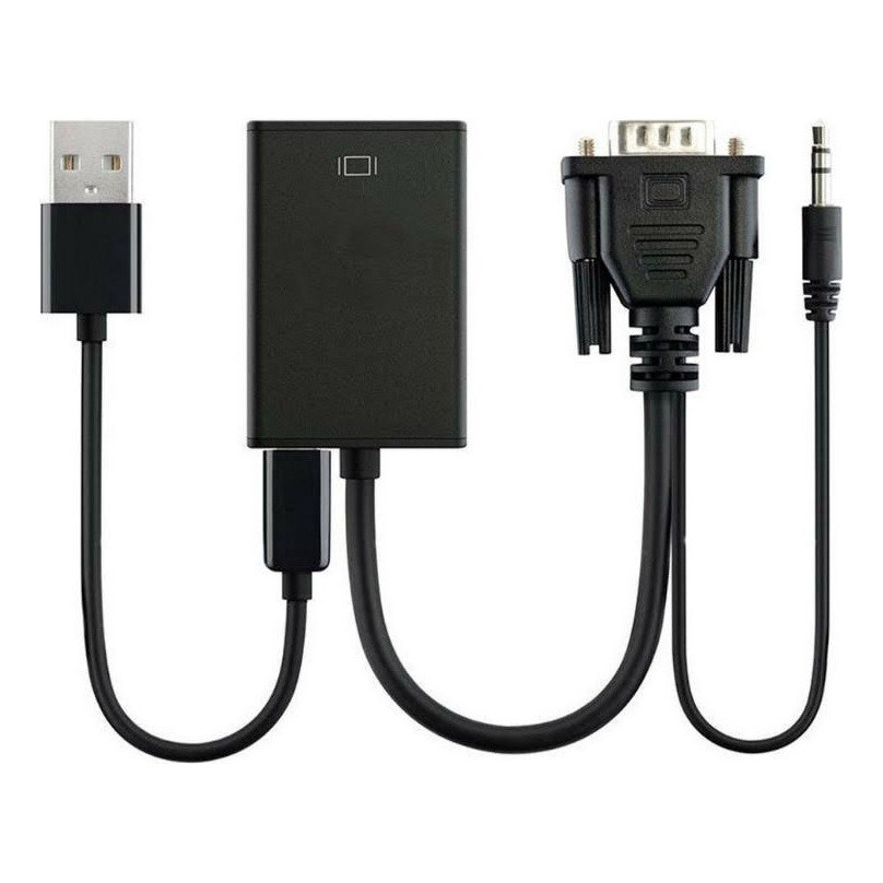 Mini Conversor Vga Para Hdmi Com Áudio E Vídeo