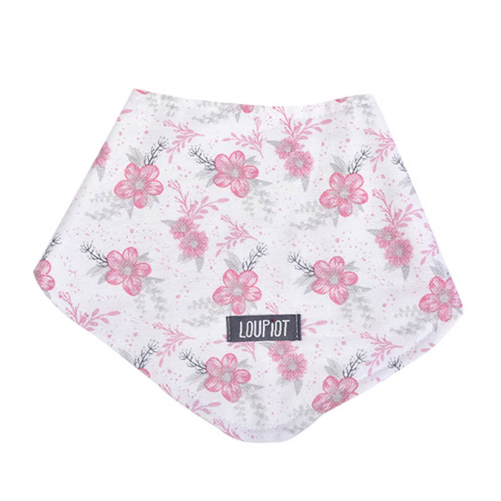 Babador Bandana Loupiot Temas Flores Dupla Face em Oferta na Shopee