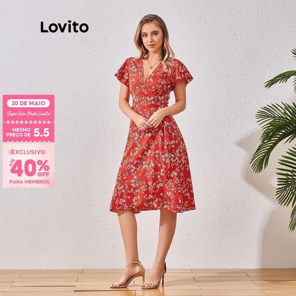 (Trendy) Lovito Boho Vestido Feminino de Estampa Ditsy Floral LBL07077 - Women Clothes