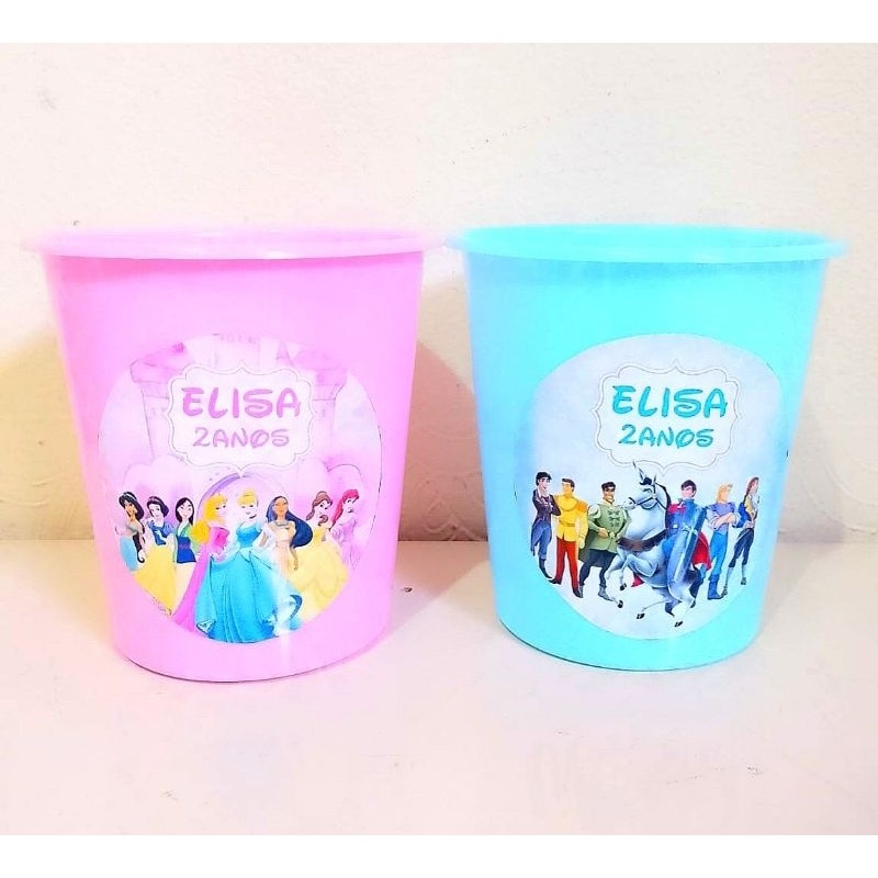 10 balde/ Baldinho de 1L Personalizado das Princesas e Príncipes