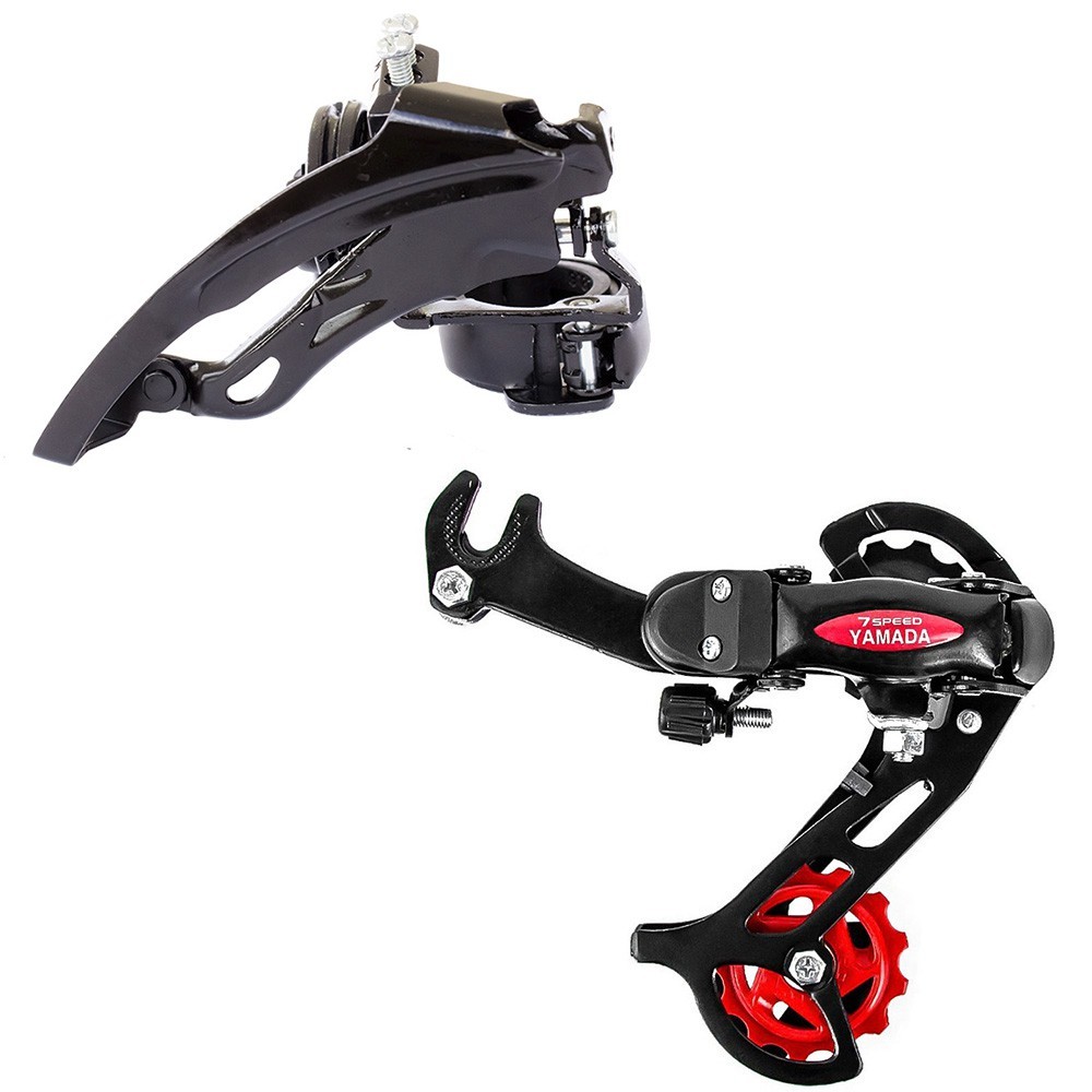 Cambio Traseiro + Dianteiro Com Gancheira Bike 21v 7v em Oferta na Shopee