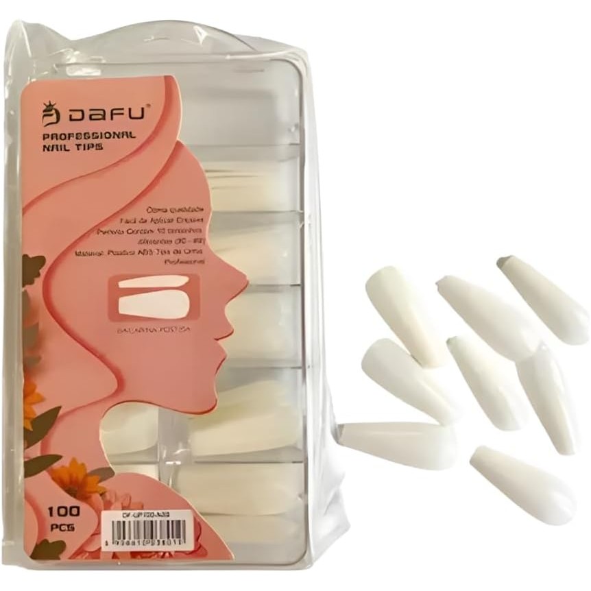 Unha Tips Bailarina Leitosa Dafu Nail Tips
