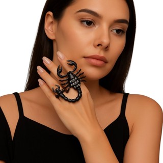 Anel Escorpião Preto Articulado Feminino com Elástico Luxo em Oferta na Shopee