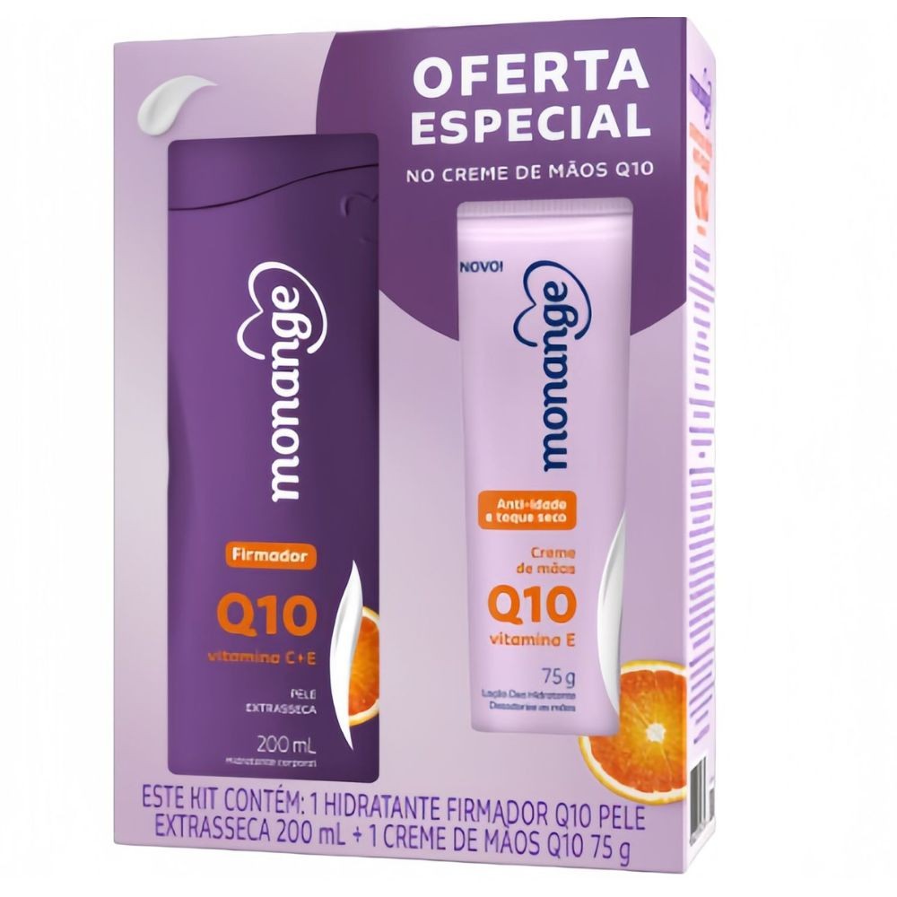 Hidratante Monange Firmador Q10 Pele Extra Seca 200ml e Creme para Mão 75g - Beauty