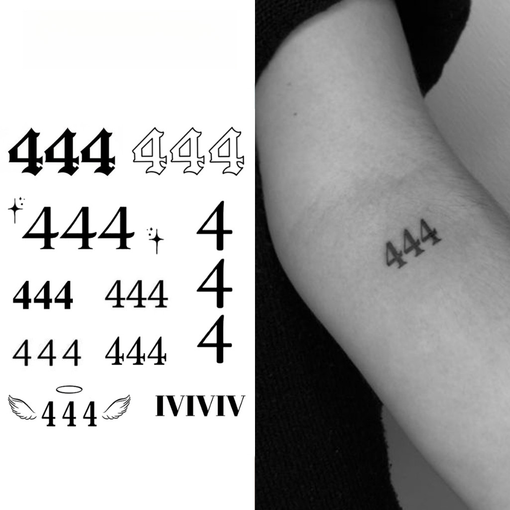 Tatuagem Temporária Número 4, Dura Até 15 Dias, Nova Tecnologia, Adesivo Semi-Permanente Mágico à Prova d'Água