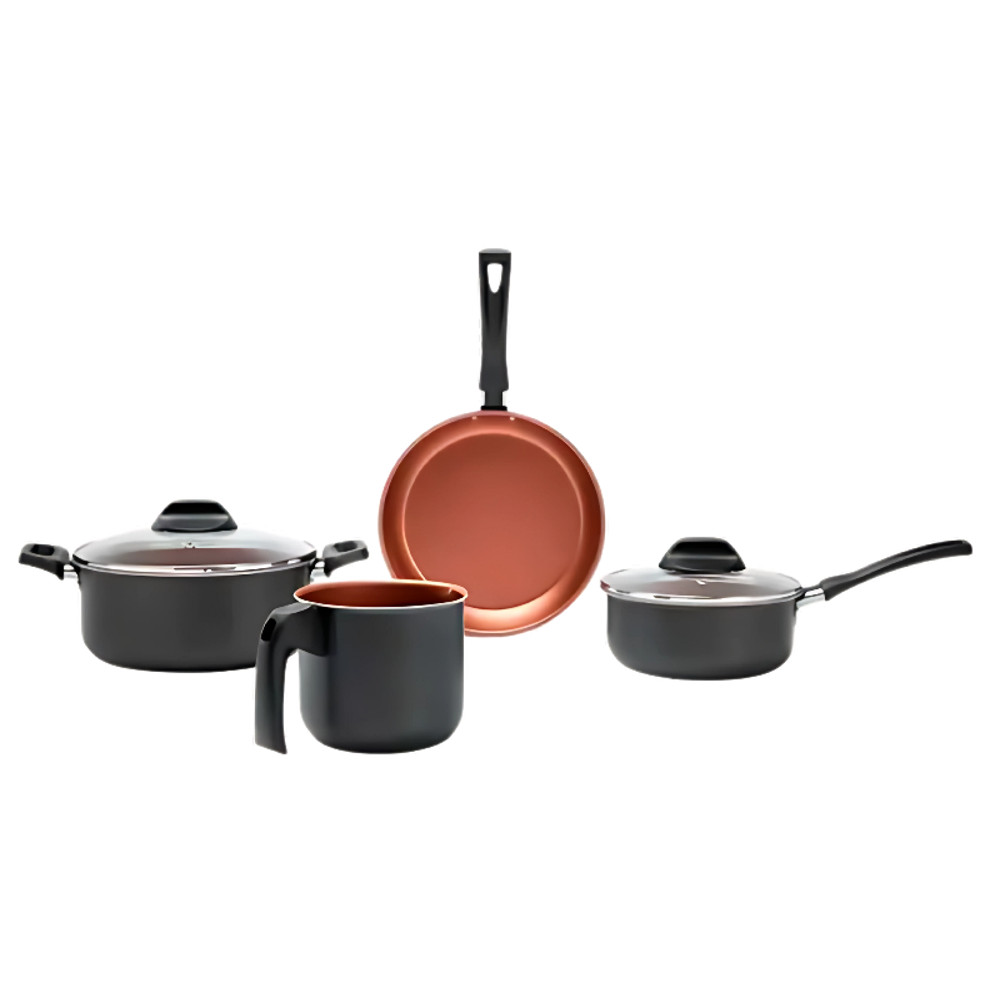 Jogo De Panelas 4 Peças Topázio Brinox Antiad. Cinza Range