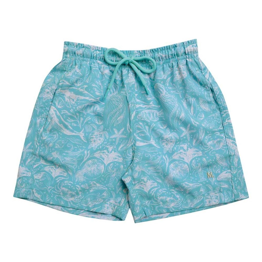 Shorts Praia Casual Infantil Mash Estampado Secagem Rápida Poliéster