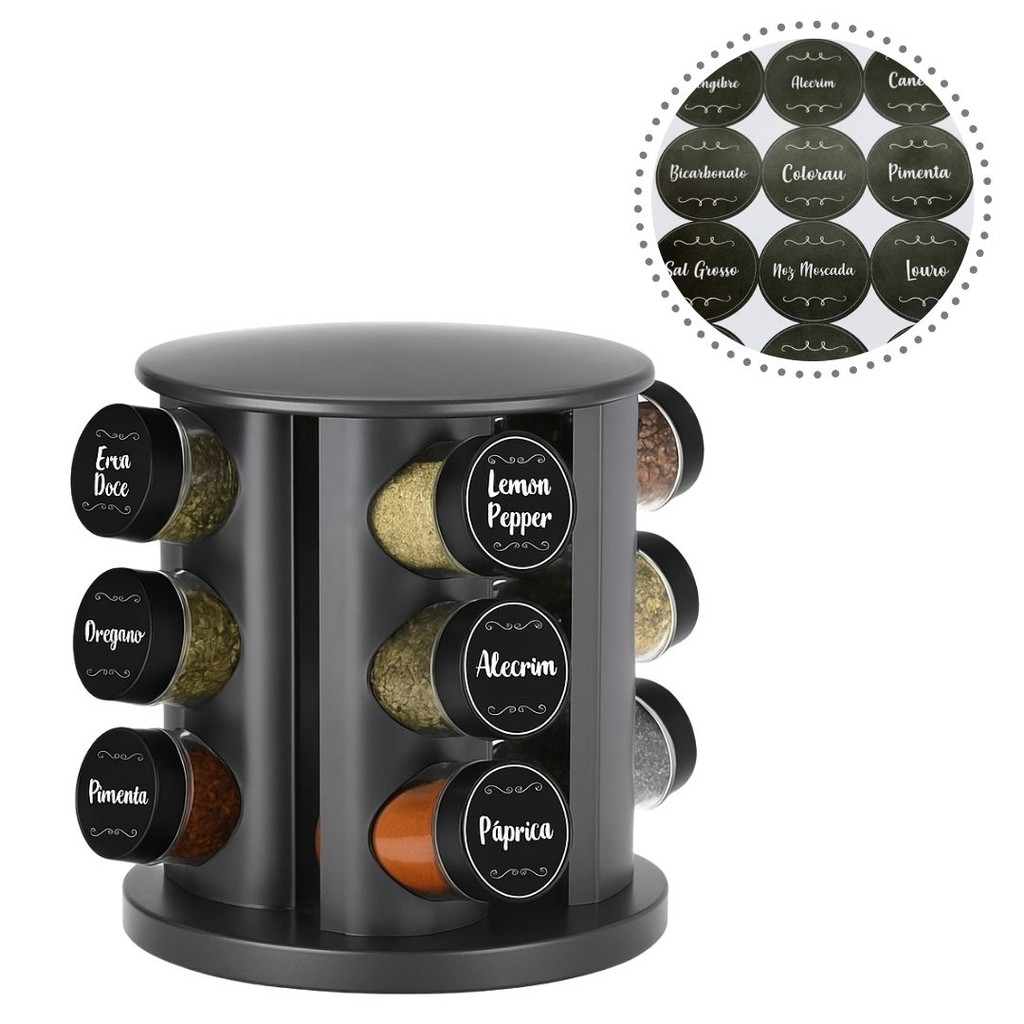 36 ETIQUETAS ADESIVO PRETO PARA CONDIMENTO VINIL ( ADESIVA ) em Oferta na Shopee