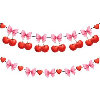 Kit Varal de Cerejinhas Decoração festa Bandeirinha Flor Cereja faixa decorativa em Oferta na Shopee