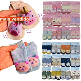 Kit Ate 06 Pares Meia Infantil 3D com Chocalho de Bichinho Fofinha Bebê 0 a 24 meses - Menino e Menina em Oferta na Shopee