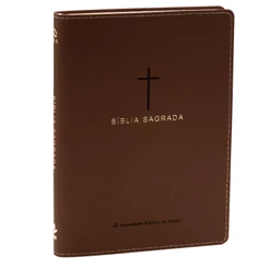 Bíblia Sagrada Slim | NAA | Luxo Cruz Marrom