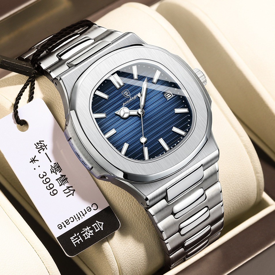 Novo Popular Relógio De Quartzo Masculino De Luxo Venda Quente Com Pulseira Luminosa De Aço Inoxidável Data em Oferta na Shopee