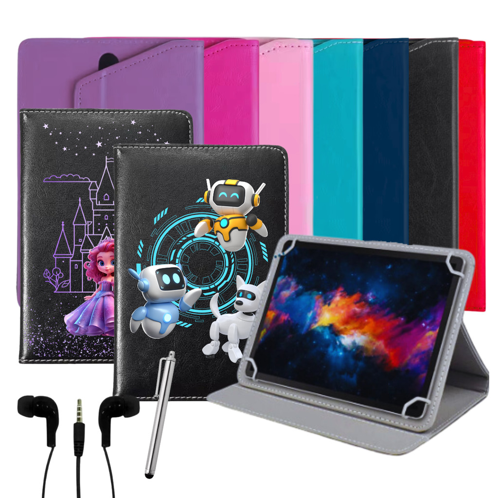 Capa Case Giratória Com Suporte Para Tablet Positivo Vision TAB 10 + Fone de Ouvido + Caneta Touch