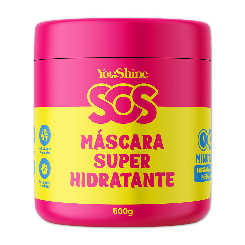 Máscara Super Hidratante Capilar SOS Hidratação YouShine 500g Tratamento Profundo Super Resultado