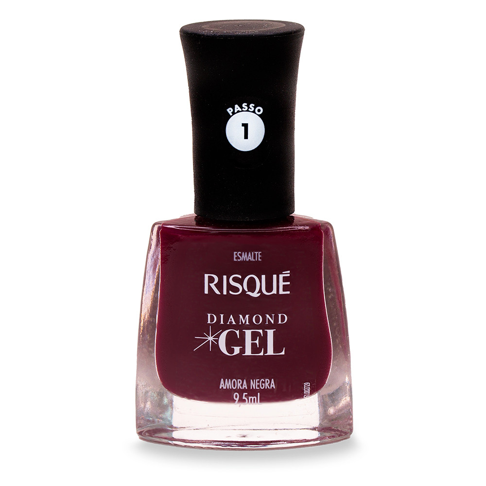 Esmalte Risqué Diamond Gel Amora Negra Cremoso 9,5ml em Oferta na Shopee