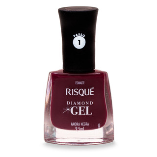 Esmalte Risqué Diamond Gel Amora Negra Cremoso 9,5ml em Oferta na Shopee
