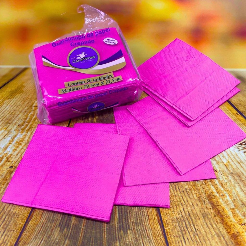300 GUARDANAPOS PINK FESTA 19,5 X 22,5 CAMPFESTA. (CHOCO) — imagem 2 de 2