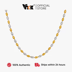 Vnox Largura 2/3mm Ouro Prata Azeitona Frisado Correntes Ajustável Colar Feminino , Aço Inoxidável À Prova Dwaterproof Á