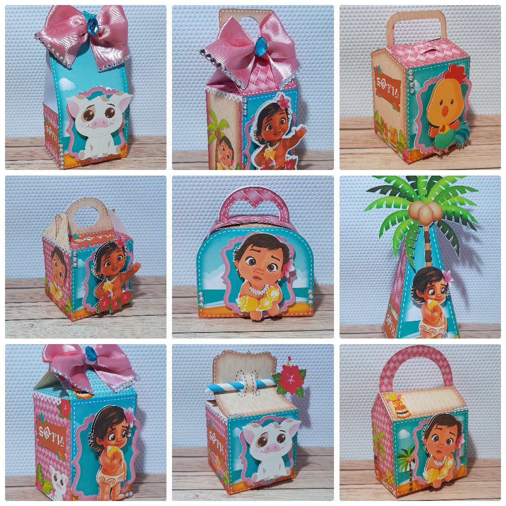 Kit Papelaria Personalizada Moana Baby Caixa Caixinha para Festa DESMONTADO em Oferta na Shopee