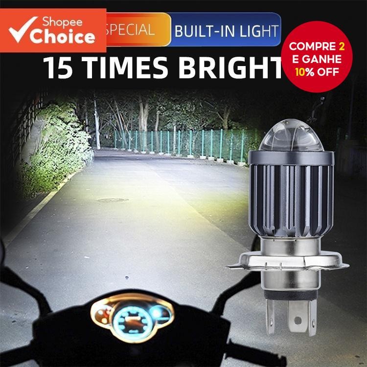 Lâmpadas De Farol De Motocicleta HCC_Howdi-H4/H6 CSP 12V LED Super Brilhante 12000LM