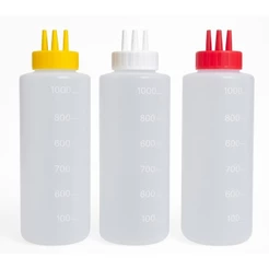 Kit 3 Bisnagas Flexíveis Com 3 Bicos 1 LITRO Ketchup Mostarda Maionese