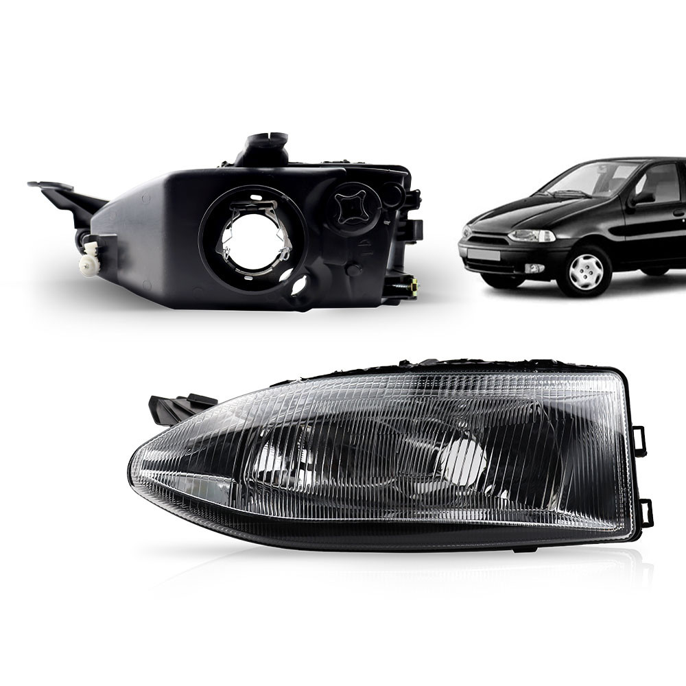 Par Farol Palio 96 97 98 99 2000 Cromado Lente Policarbonato em Oferta na Shopee