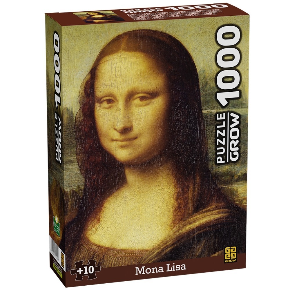 QUEBRA CABEÇA MONALISA 1000 PEÇAS GROW LEONARDO DA VINCI PUZZLE JOGO DIDÁTICO OBRAS DE ARTE PINTOR - Mom & Baby