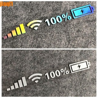 JIAQI1 Sinal De Nível De Bateria 100 % Wifi , Adesivo De Luz De Carro De Personalidade Luminosa , Branco em Oferta na Shopee