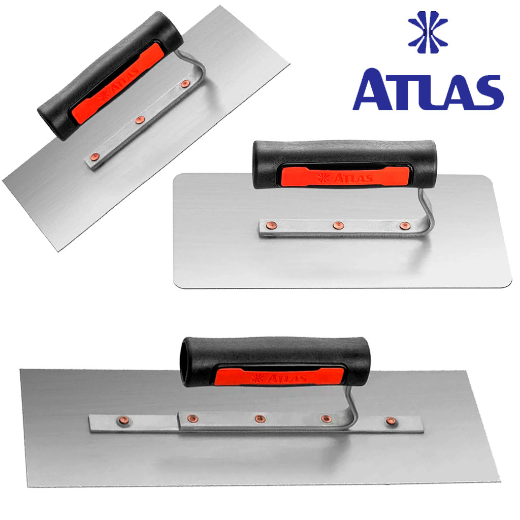 Desempenadeira De Aço Lisa Aberta Canto Reto - Redondo Para Massa Parede Profissional - ATLAS em Oferta na Shopee