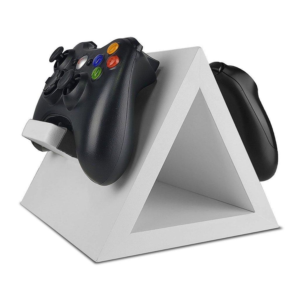 Suporte de Mesa 2 Controles Gamepad Playstation Xbox Ps3 Ps4 Ps5 Xbox 360 One Series X/S Spark Branco