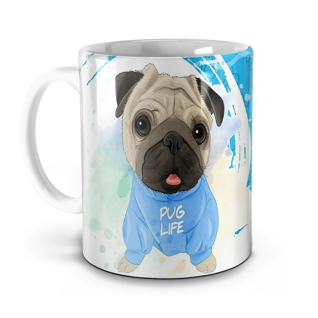 Caneca Cachorro Fofo Pug Life