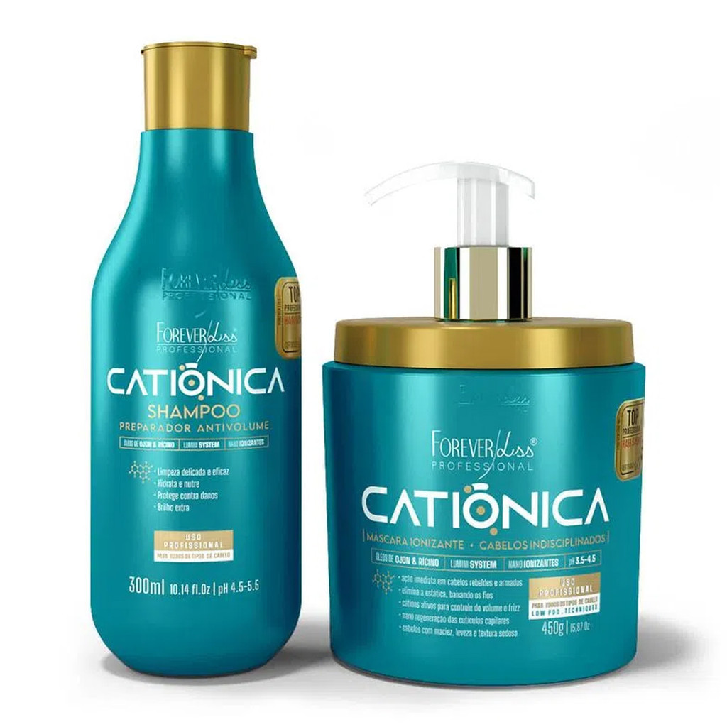 Kit Shampoo e Mascara Capilar Catiônica Forever Liss