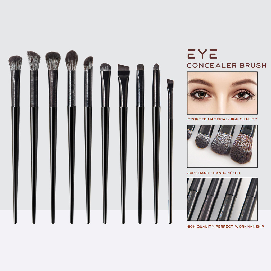 10 Conjuntos de Escovas de Maquiagem Black Eye Makeup Brush Inclui Escova para Sombra dos Olhos Escova para Sombra dos Olhos Escova para Sombra dos Olhos Escova para Sombra dos Olhos Escova para Sombra dos Olhos Escova para Sombra dos Olhos Escova para So