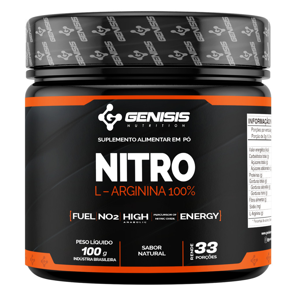 L-arginina Em Pó Nitro 100% Puro Energy - Genisis Nutrition