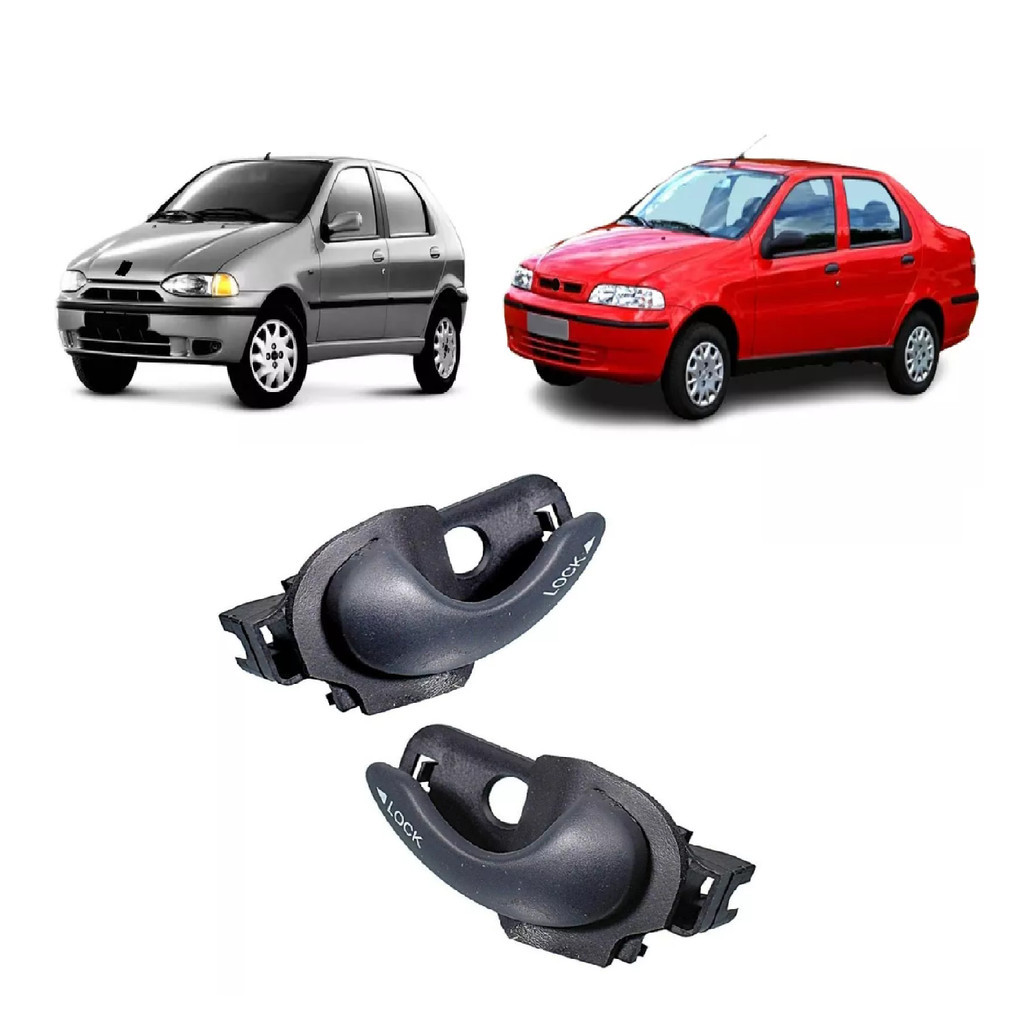 Par Macanetas Interna Preta Palio 2000 2001 2002 2003 a 2013 em Oferta na Shopee