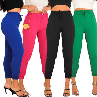Calça Feminina Cintura Alta Jogger Tecido Duna em Oferta na Shopee