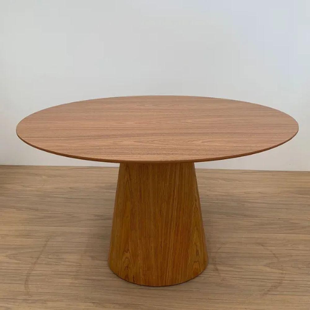 Mesa de Jantar Redonda Cone 90 cm Freijó Cor Marrom em Oferta na Shopee